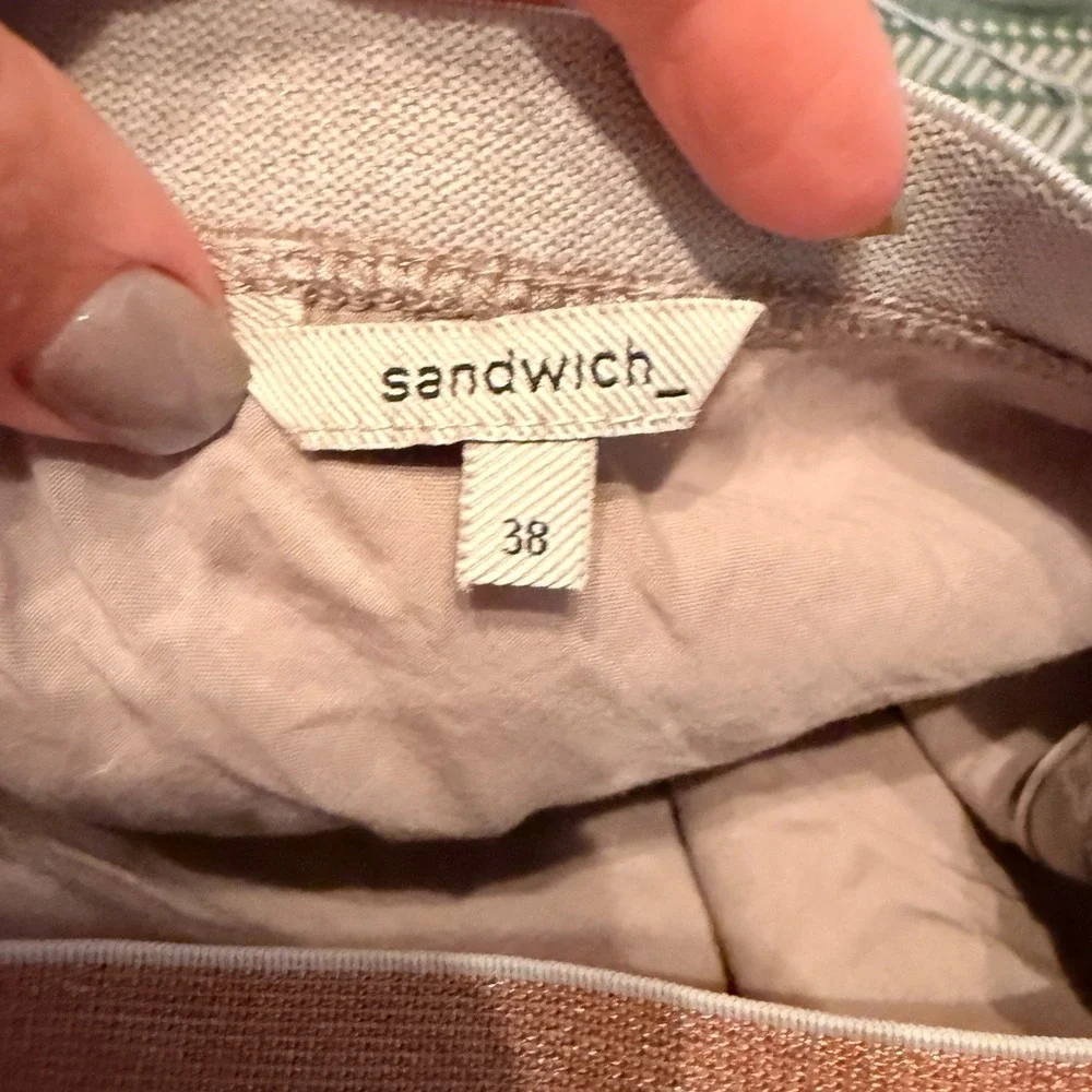 Sandwich‎ Size 39 Brown Linen Mini Skirt Coastal Chic Quiet Luxury Size 8/10